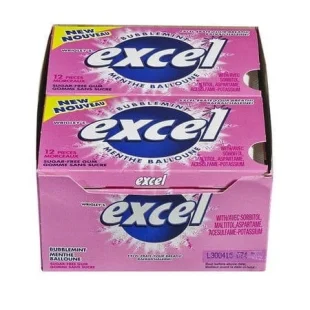 Gum Reg Excel Bubblemint 12Pc